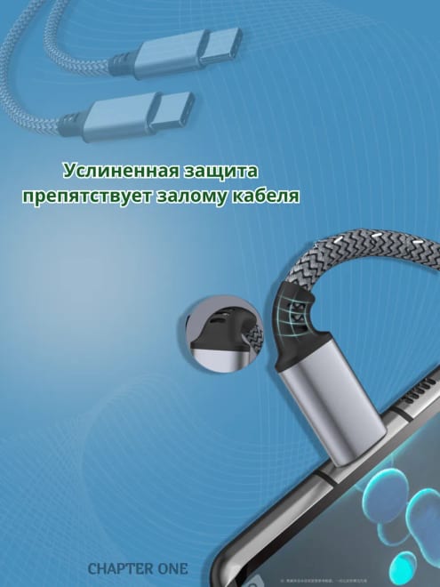 Кабель Type-с Type-с 0,25м для зарядки Айфона и Андроид — фото 4