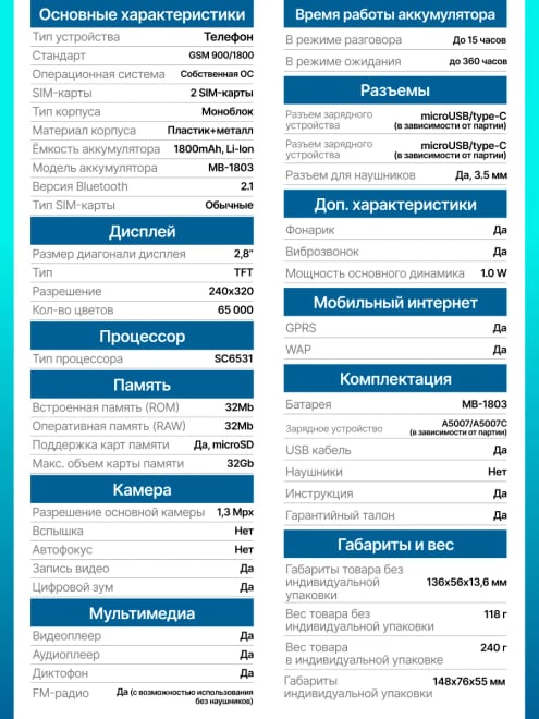 Мобильный телефон кнопочный для пожилых и детей X900i — фото 4