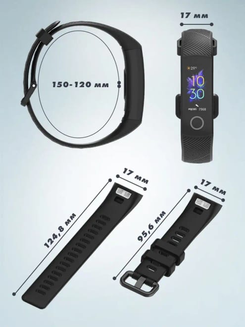 Ремешок на Honor Band 5 и Honor Band 4 силиконовый — фото 5