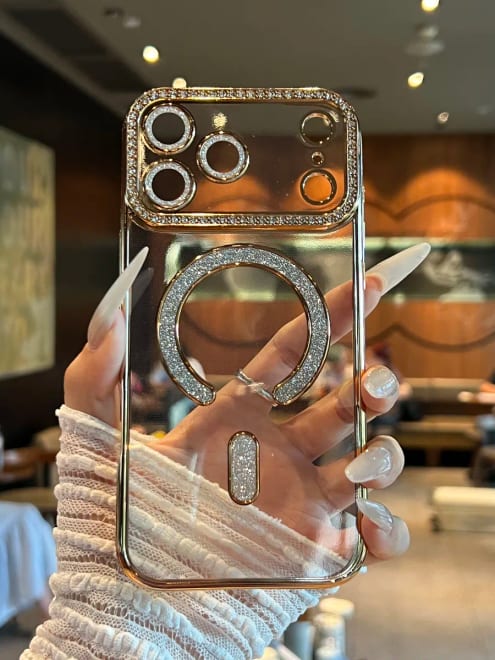 Чехол на iPhone 17 Pro Max MagSafe со стразами