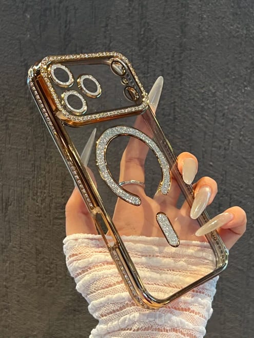 Чехол на iPhone 17 Pro Max MagSafe со стразами — фото 2