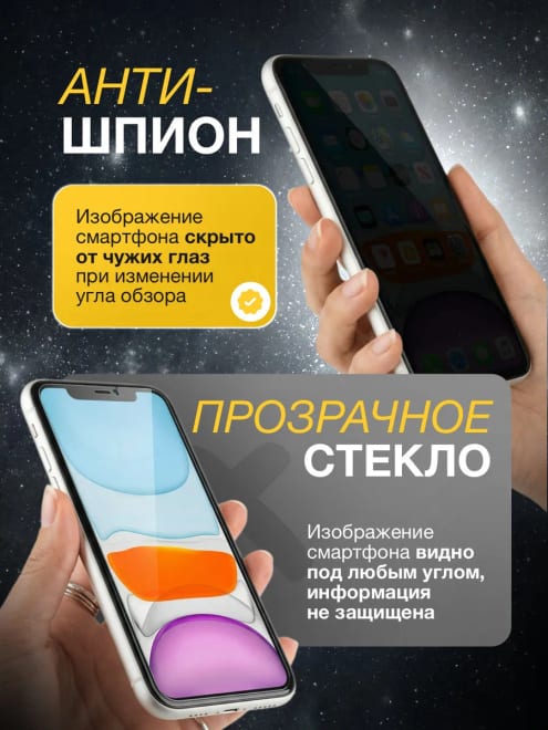 Стекло Iphone 11 антишпион — фото 2