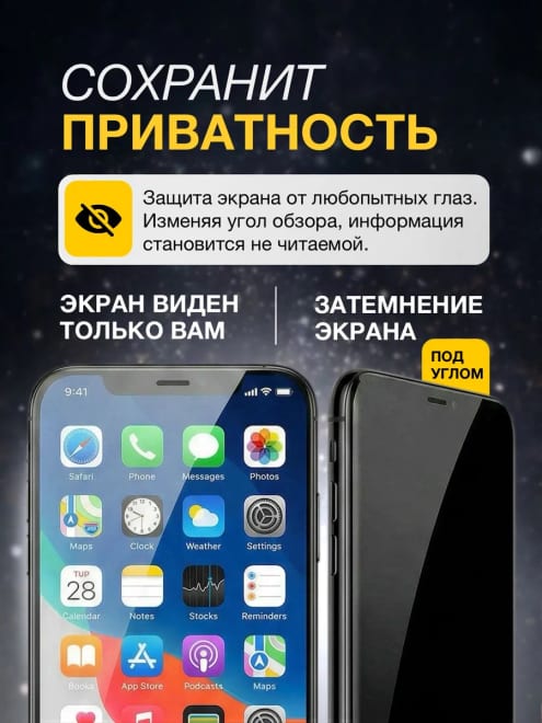 Стекло Iphone 11 антишпион — фото 4