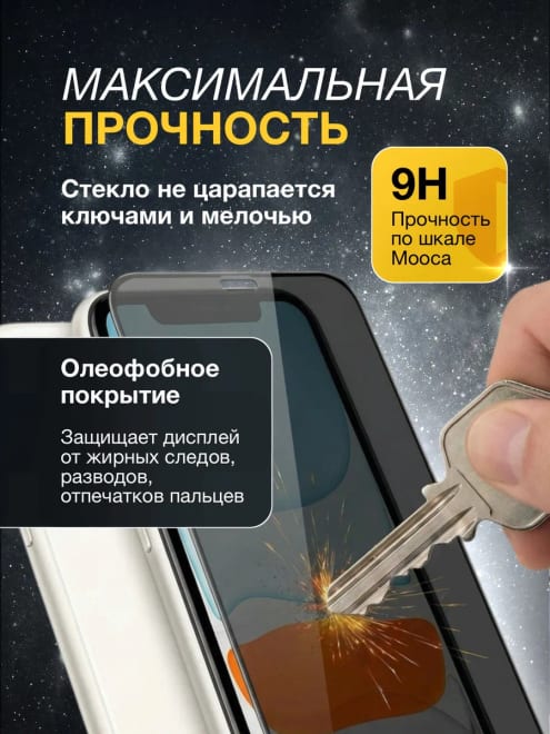 Стекло Iphone 11 антишпион — фото 6